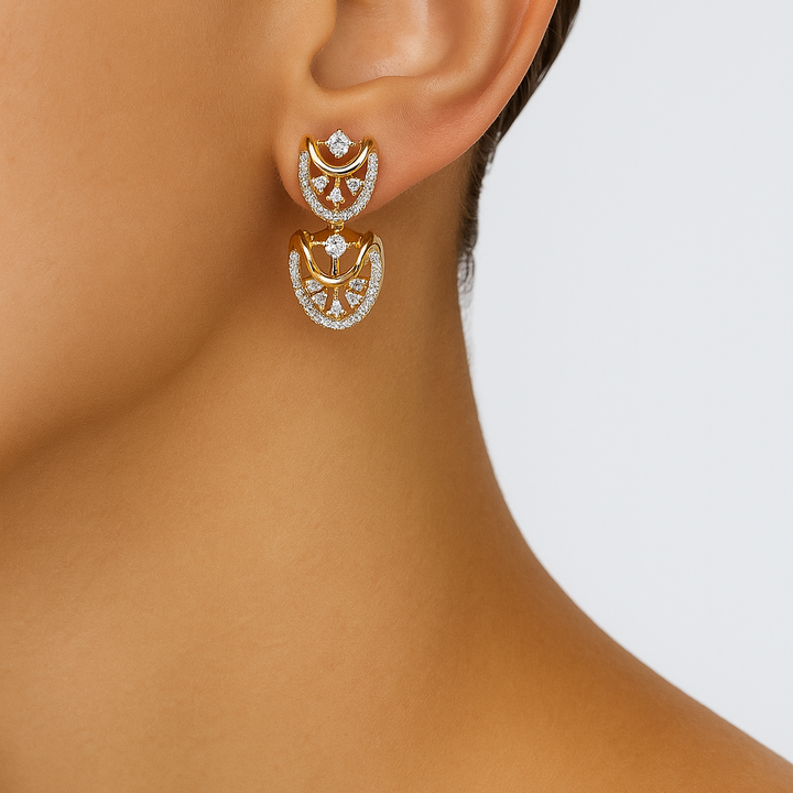 Crescent Radiance Necklace Set - Saroki jewels