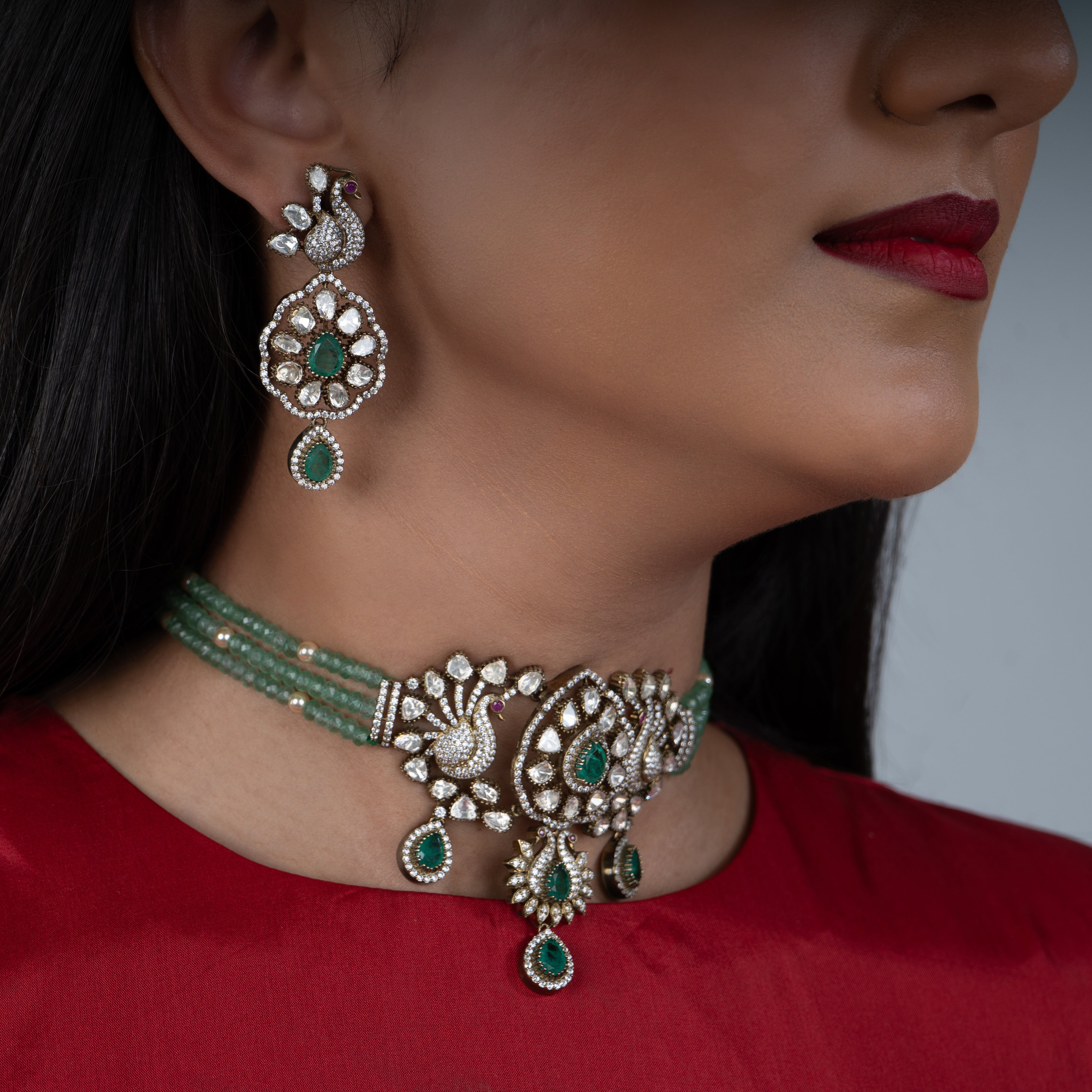 The Peacock Kundan Choker - Saroki jewels