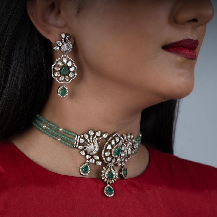 The Peacock Kundan Choker - Saroki jewels
