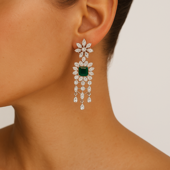 Emerald Cascade Earrings - Saroki jewels