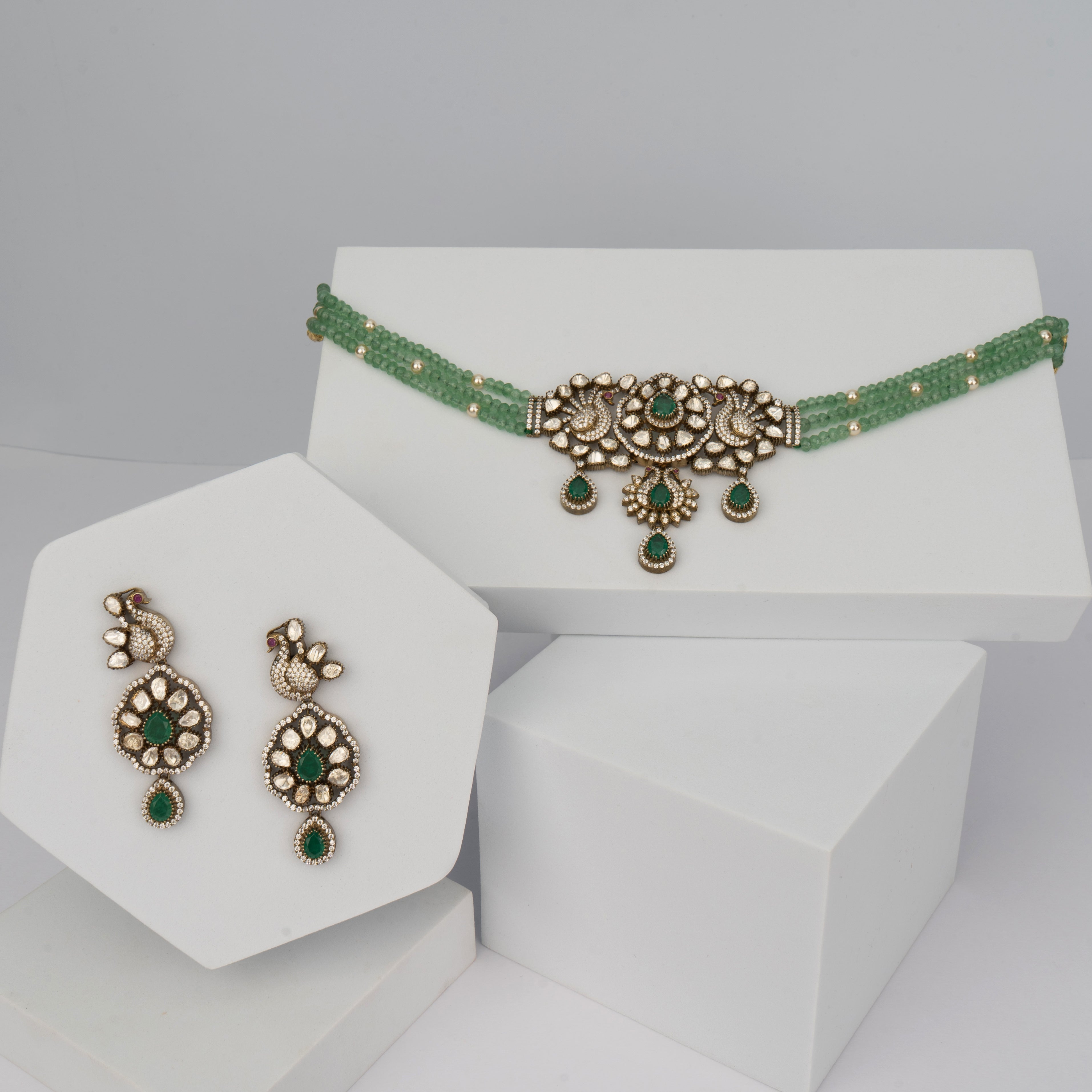 The Peacock Kundan Choker - Saroki jewels