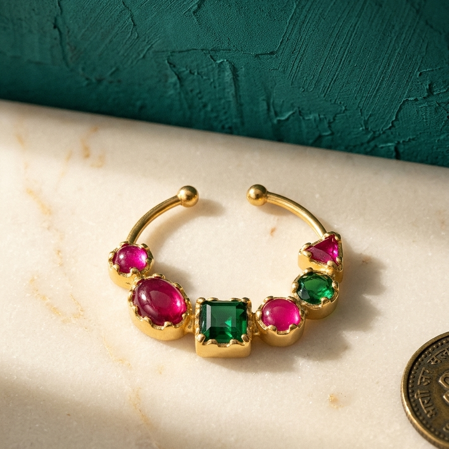 Ratnapriya Nose Ring - Saroki jewels