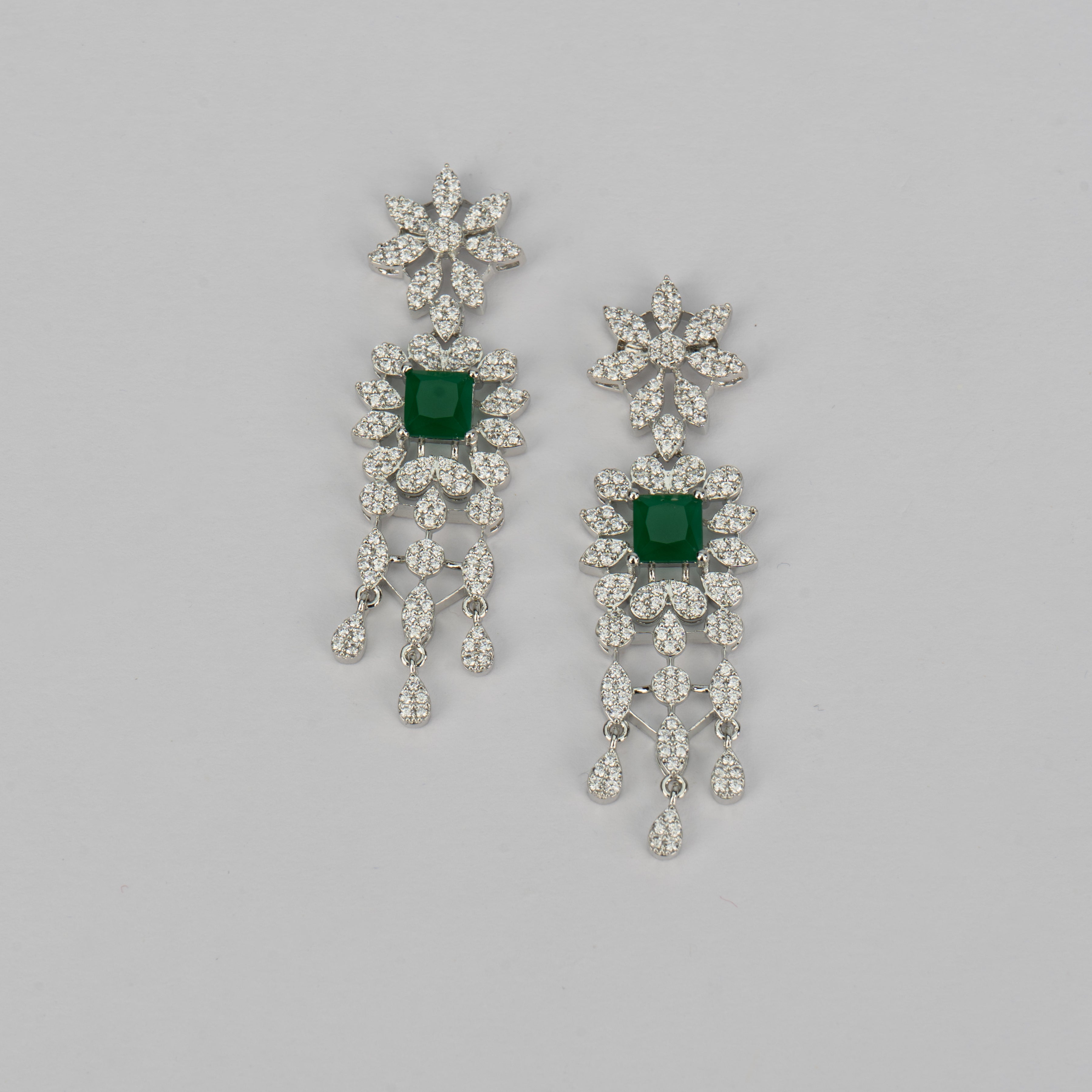 Emerald Cascade Earrings - Saroki jewels