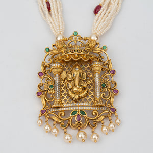 Ganesh Mandir Necklace Set - Saroki jewels