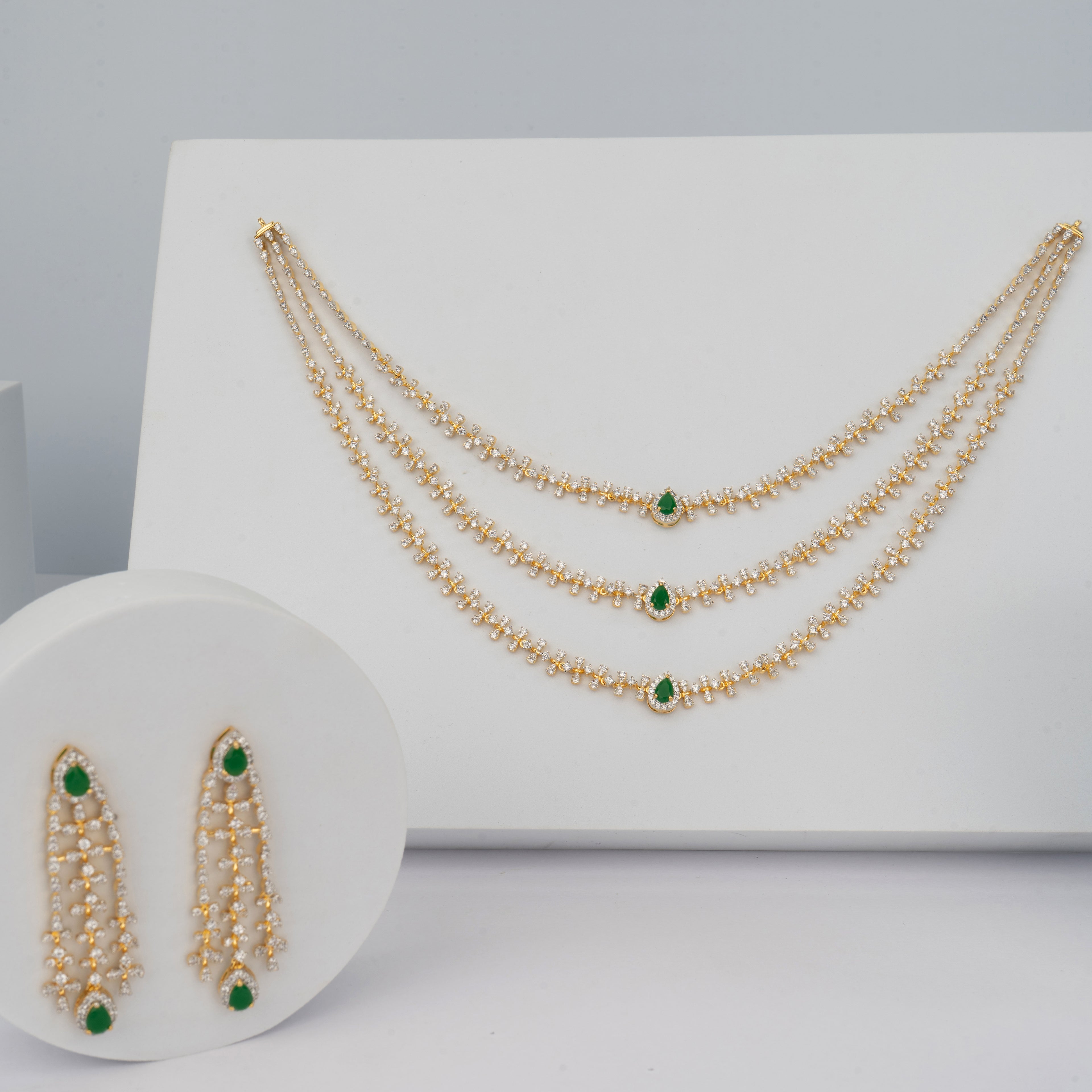 The Temple Lace Emerald Set - Saroki jewels