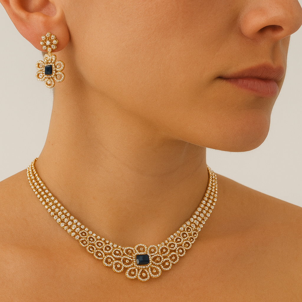 Seraphine Bloom Necklace Set - Saroki jewels