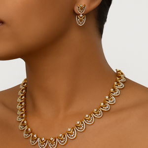 Crescent Radiance Necklace Set - Saroki jewels