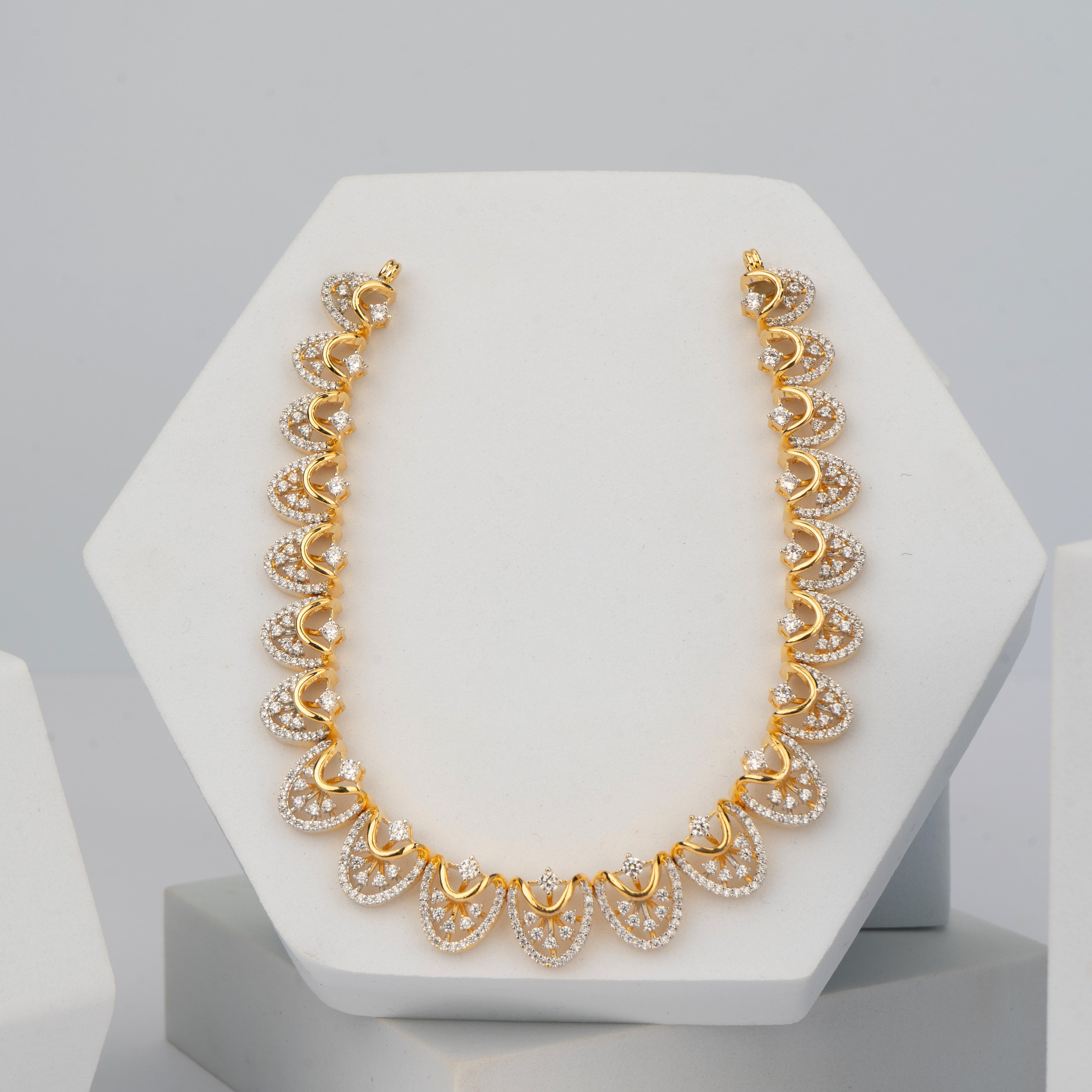Crescent Radiance Necklace Set - Saroki jewels