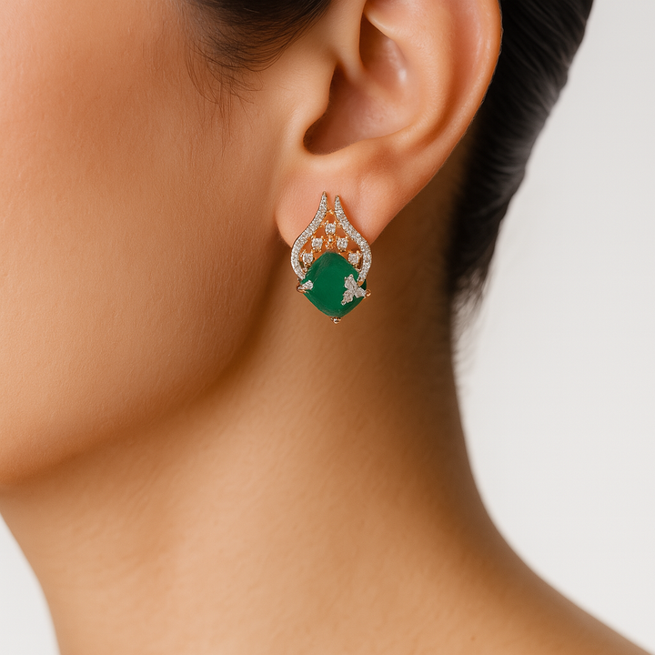Jade crown earrings - Saroki jewels