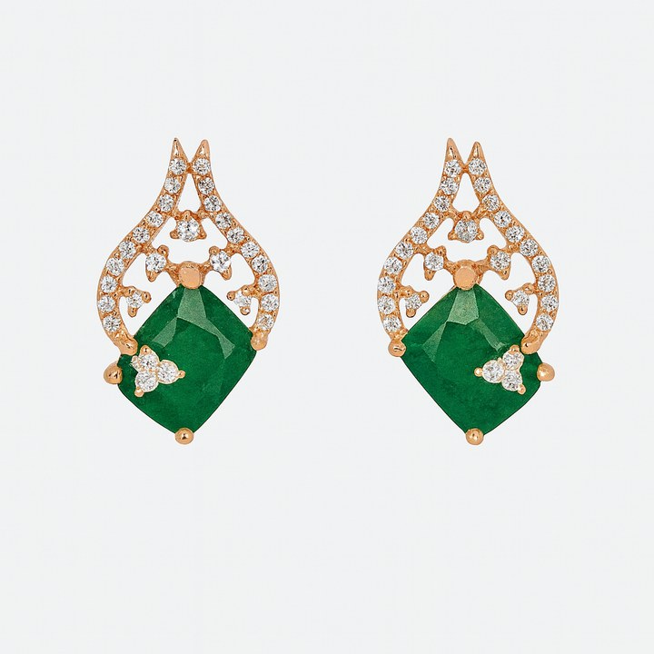 Jade crown earrings - Saroki jewels