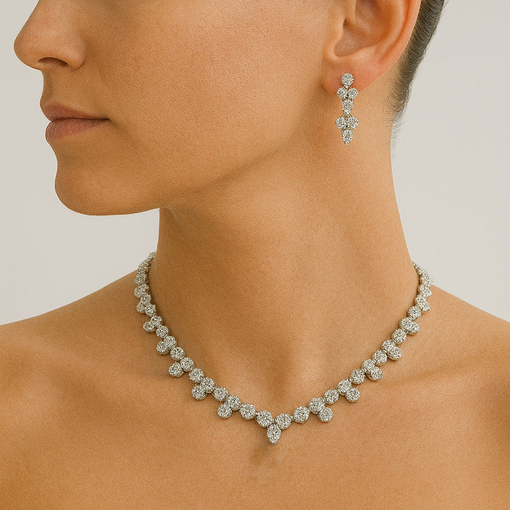 Starlight Cascade Necklace Set - Saroki jewels