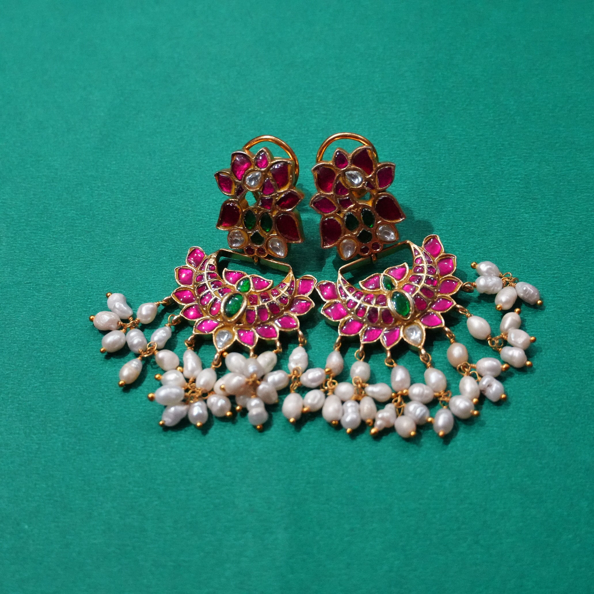 Kundan Phool Jhumka - Saroki jewels