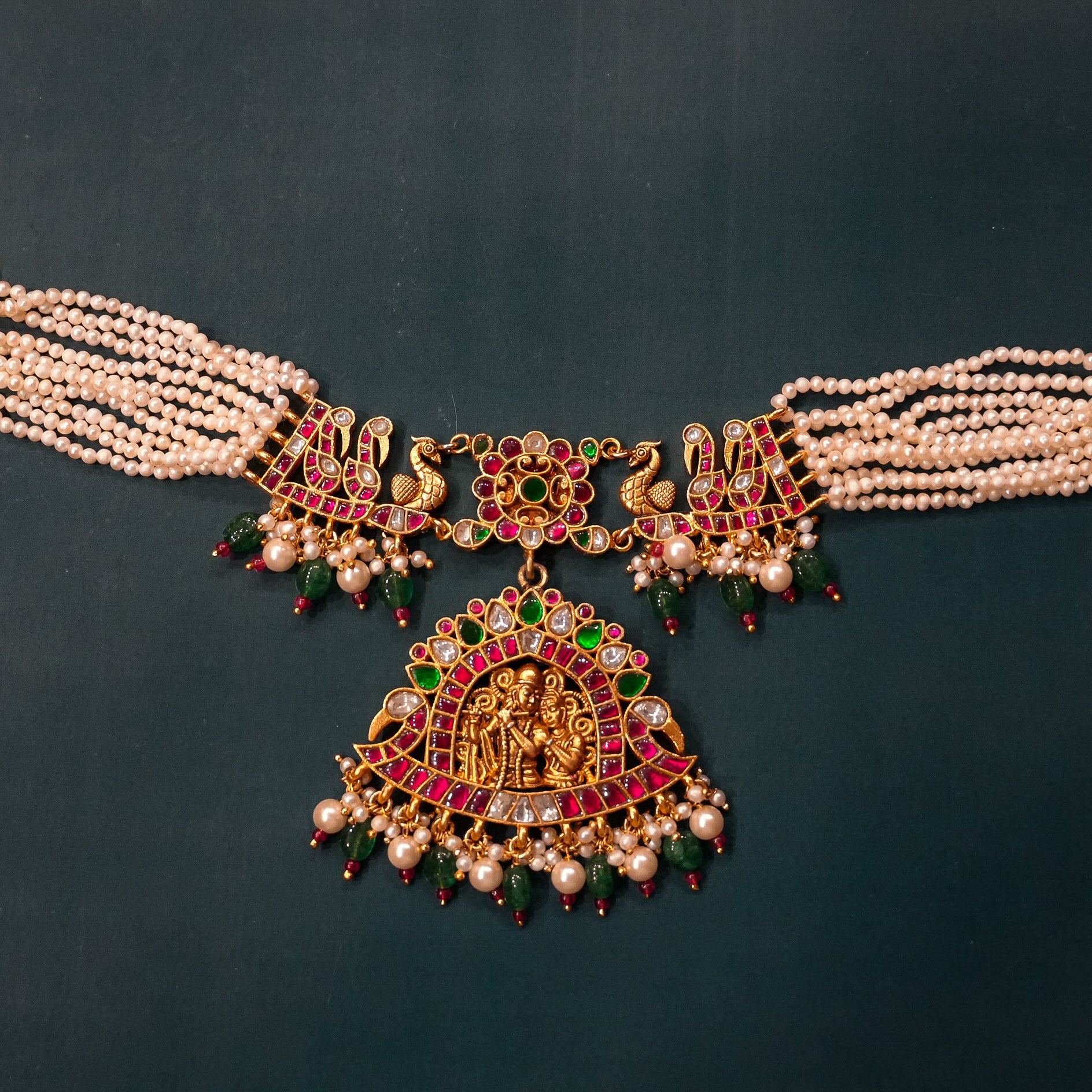 Vrindavan Leela Temple Necklace - Saroki jewels