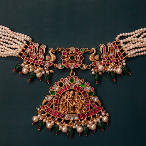 Vrindavan Leela Temple Necklace - Saroki jewels
