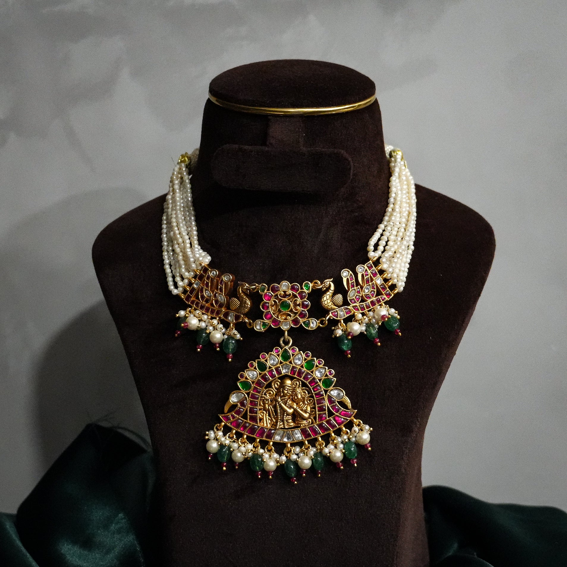 Vrindavan Leela Temple Necklace - Saroki jewels