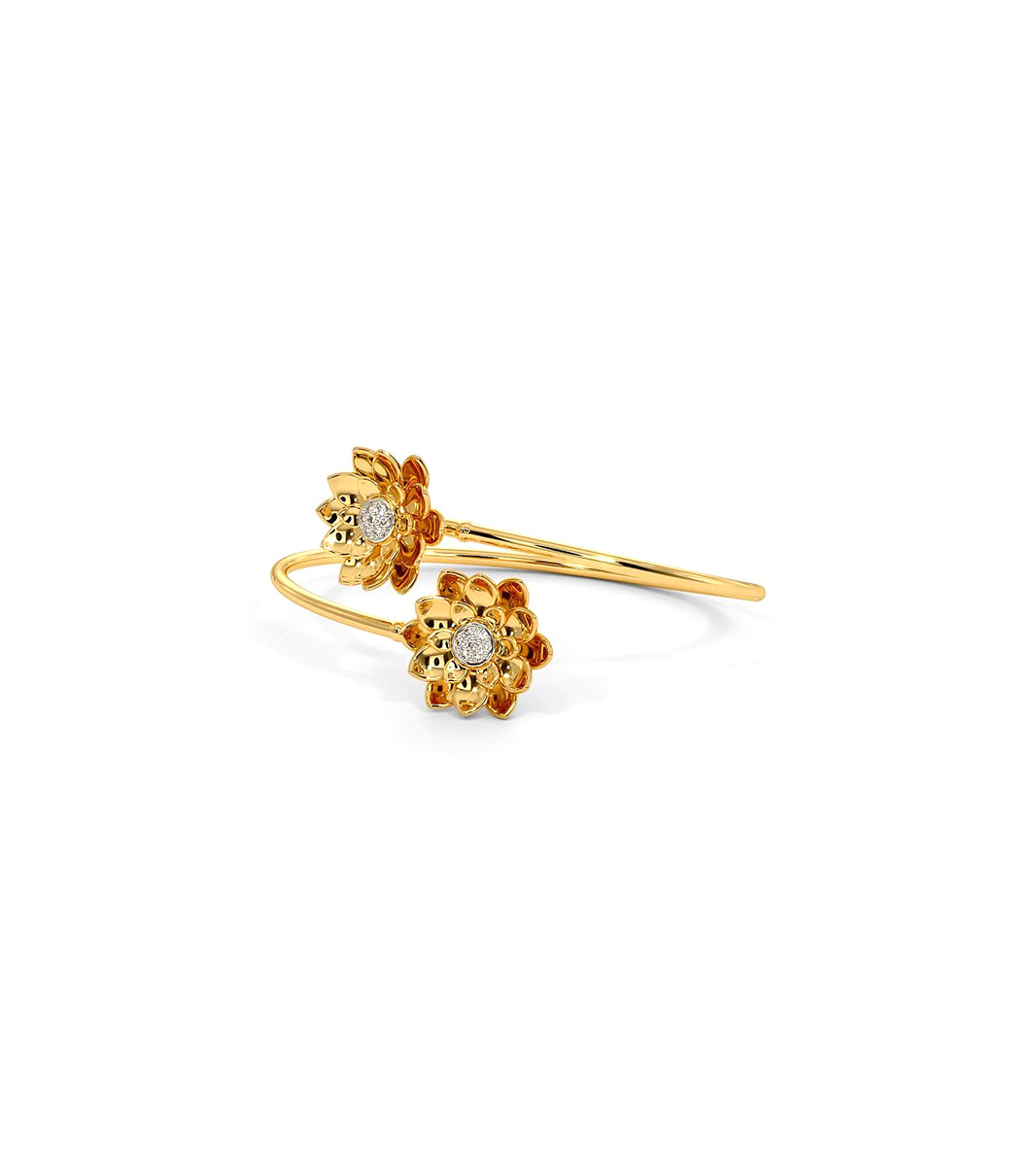 Floral gold bangle