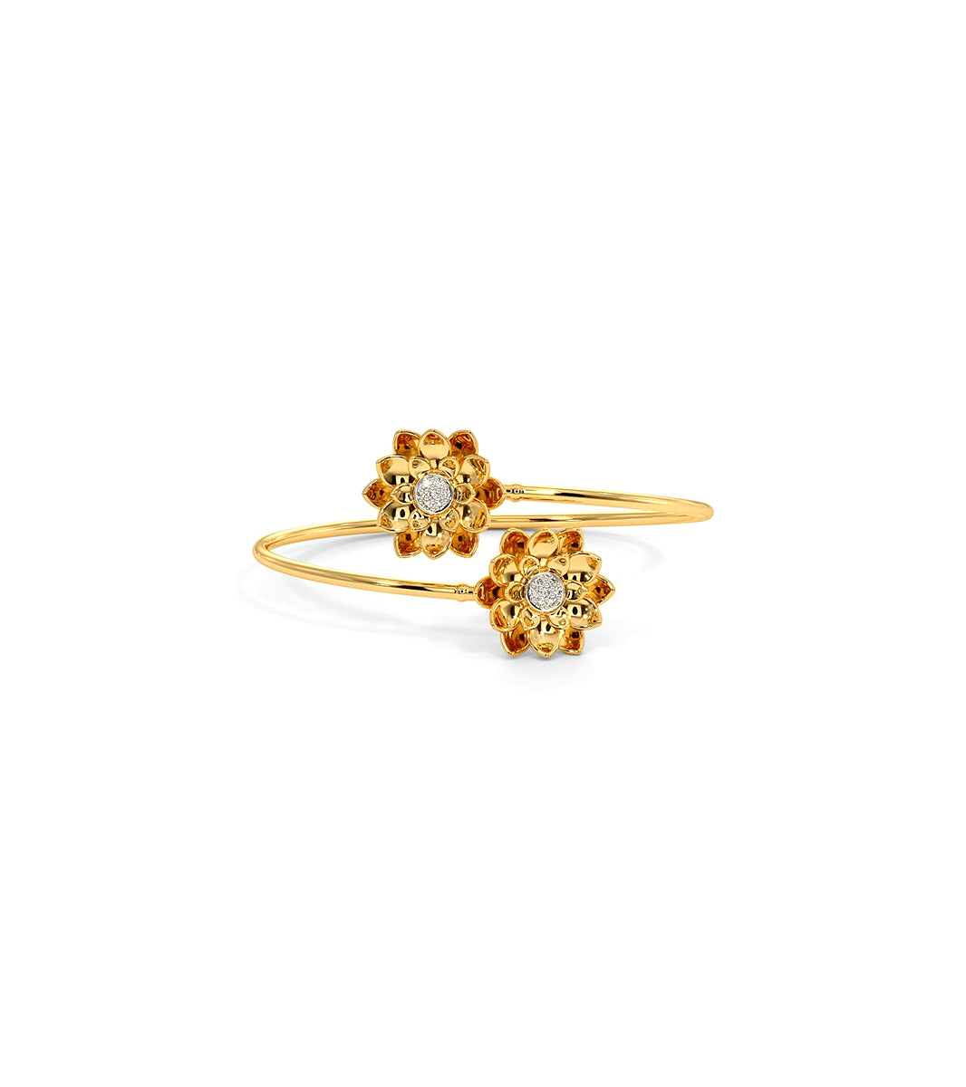 Floral gold bangle