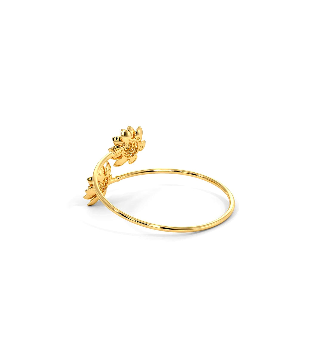 Floral gold bangle