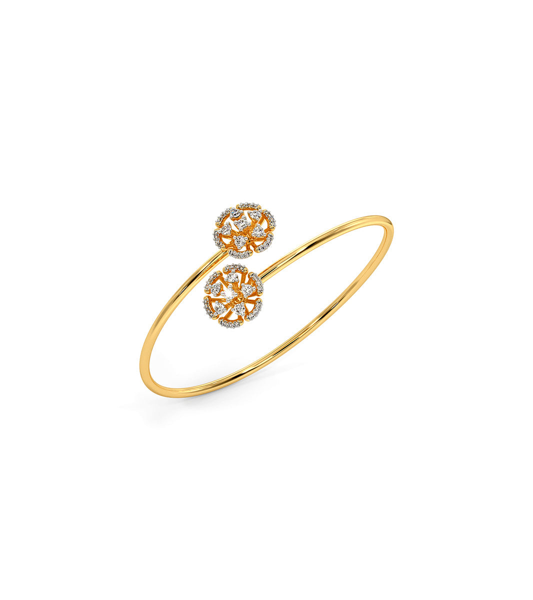 Floral gold bangle